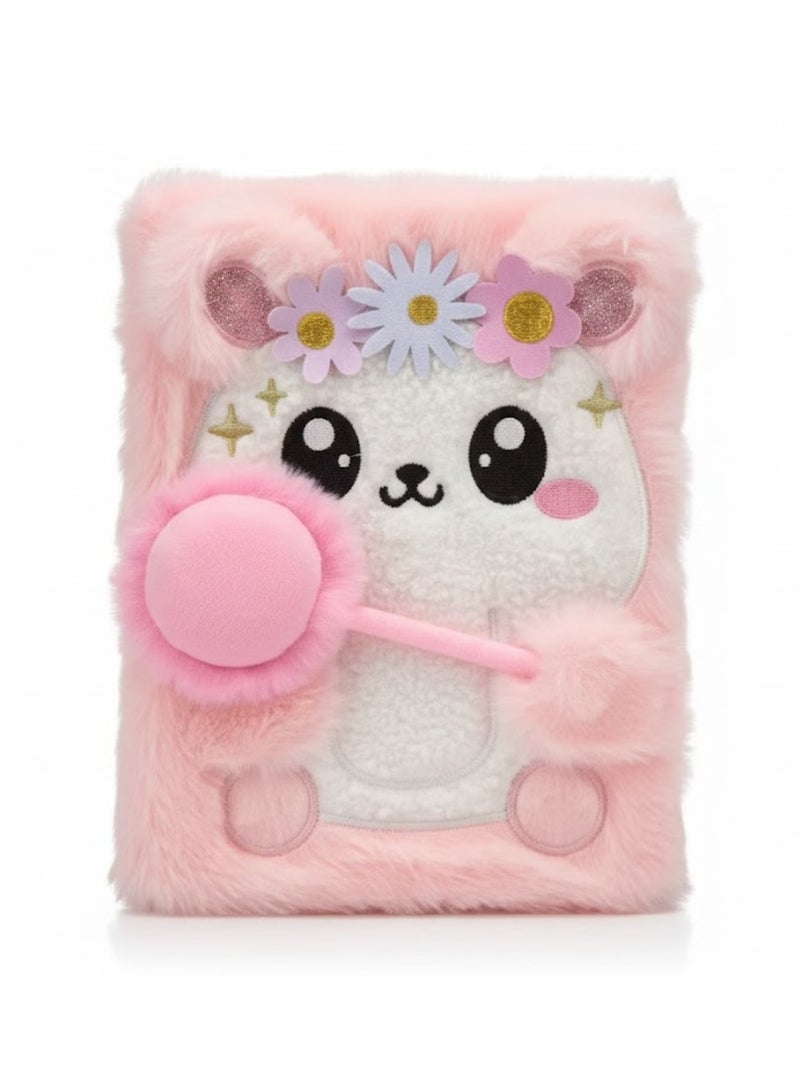 لوكاداه مفكرة قطة للبنات مع قلم، مفكرة سرية، دفتر ملاحظات جميل للأطفال، دفتر ملاحظات ناعم للأطفال، مفكرة قطيفة لطيفة للكتابة والرسم، دفتر ملاحظات فروي برسومات حيوانات كرتونية مع قلم مزين بكرات صوفية، دفتر ملاحظات مسطر A5 للمدرسة والمكتب والملاحظات اليومية، هدايا للأطفال والمراهقين، هدية عيد ميلاد للبنات من عمر 4 إلى 12 سنة فما فوق (160 صفحة) - Image 1